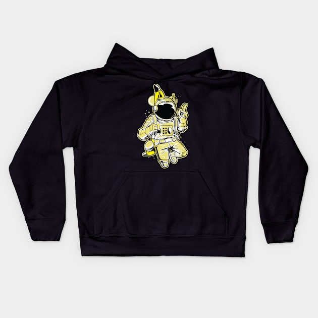 Astronaut Banana Lover Kids Hoodie by Teewyld